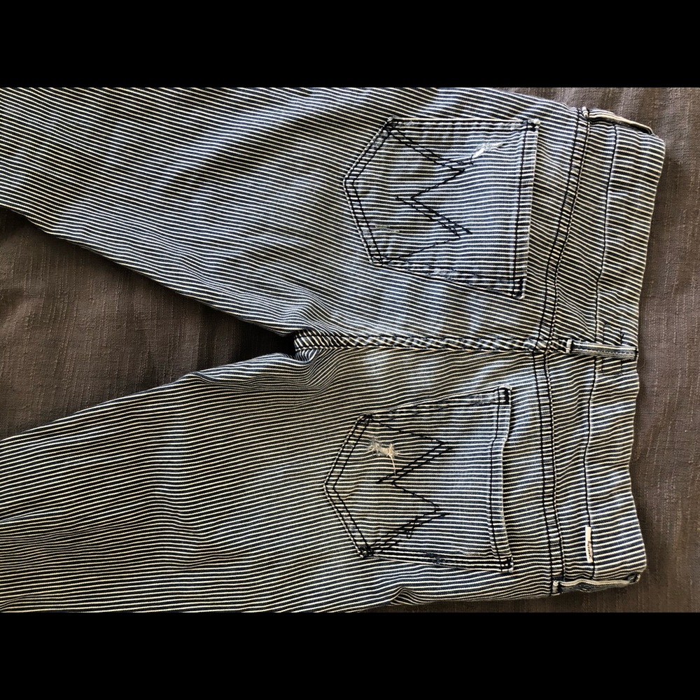 MOTHER blue & white stripe denim size 27